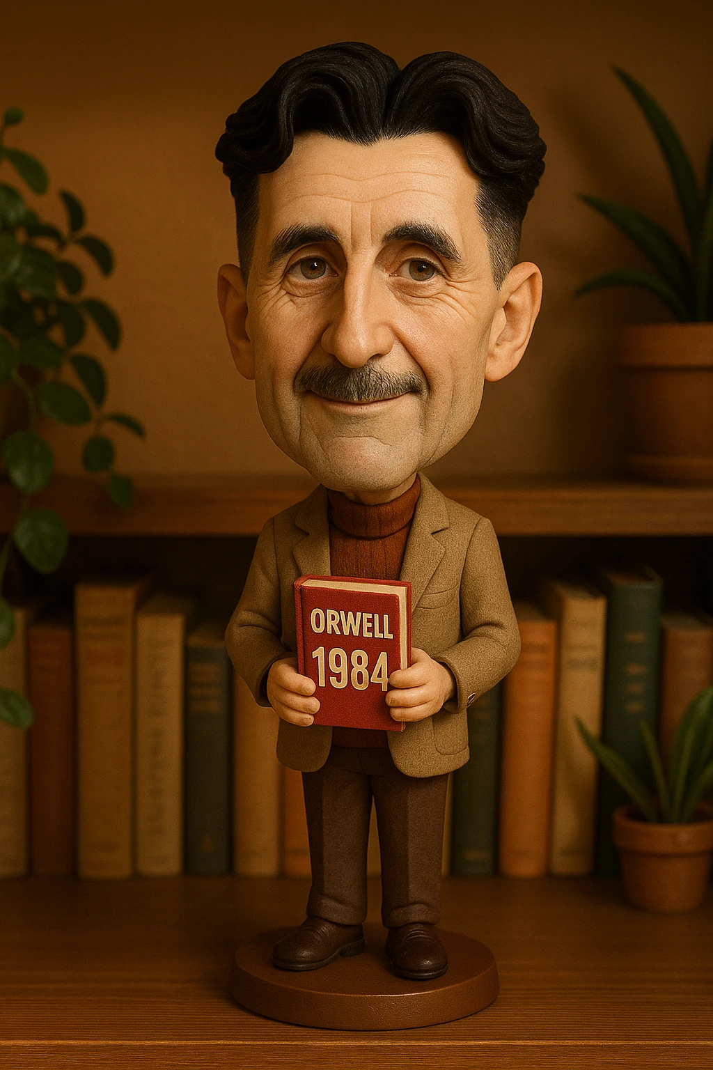 Джордж Оруэлл держит в руках книгу 1984 emoji