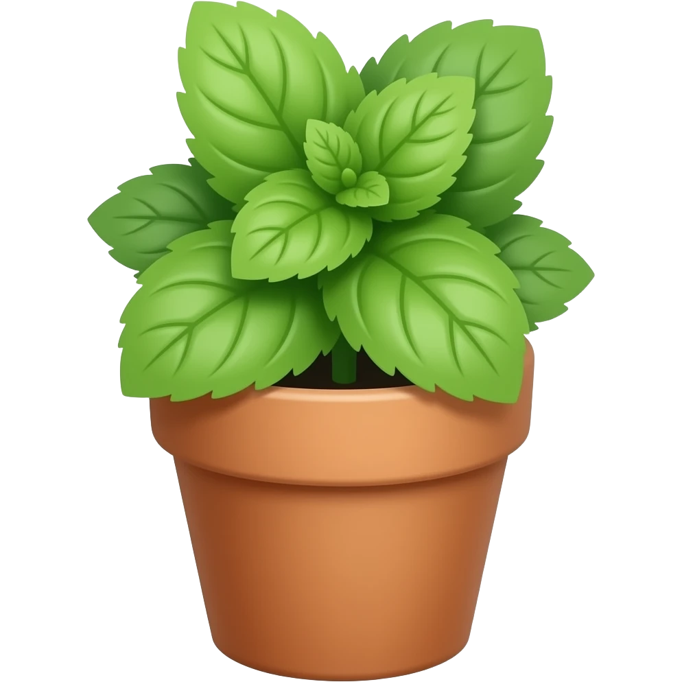 Mint in terracotta pot emoji
