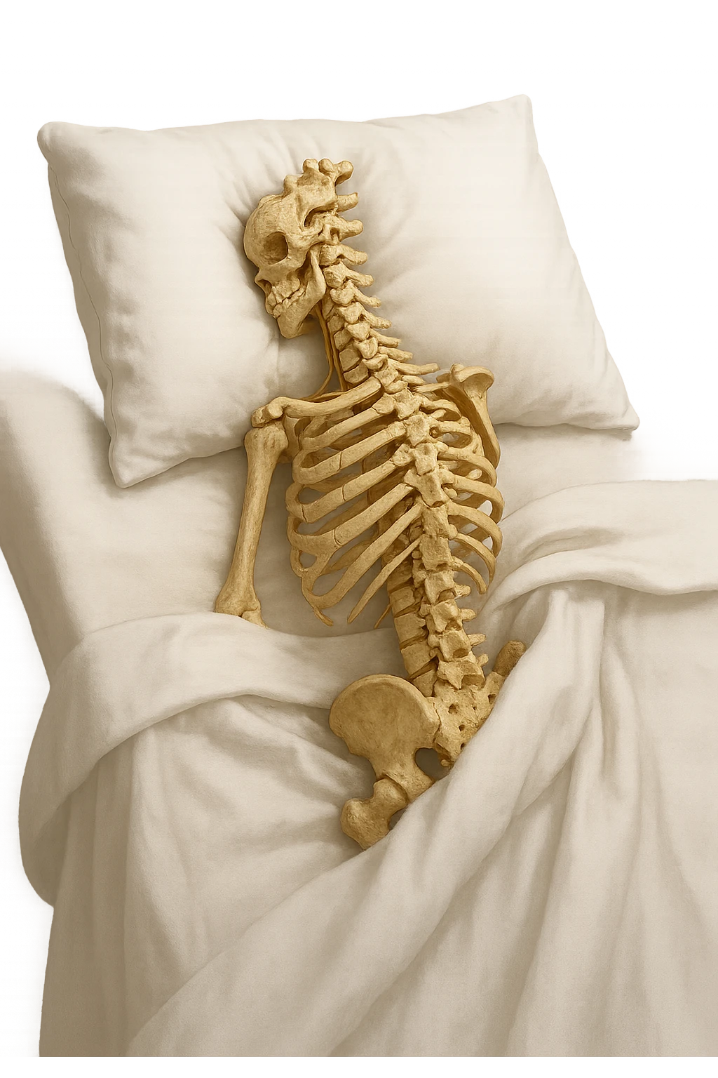spina dorsale anatomica realistica dorme in un letto emoji