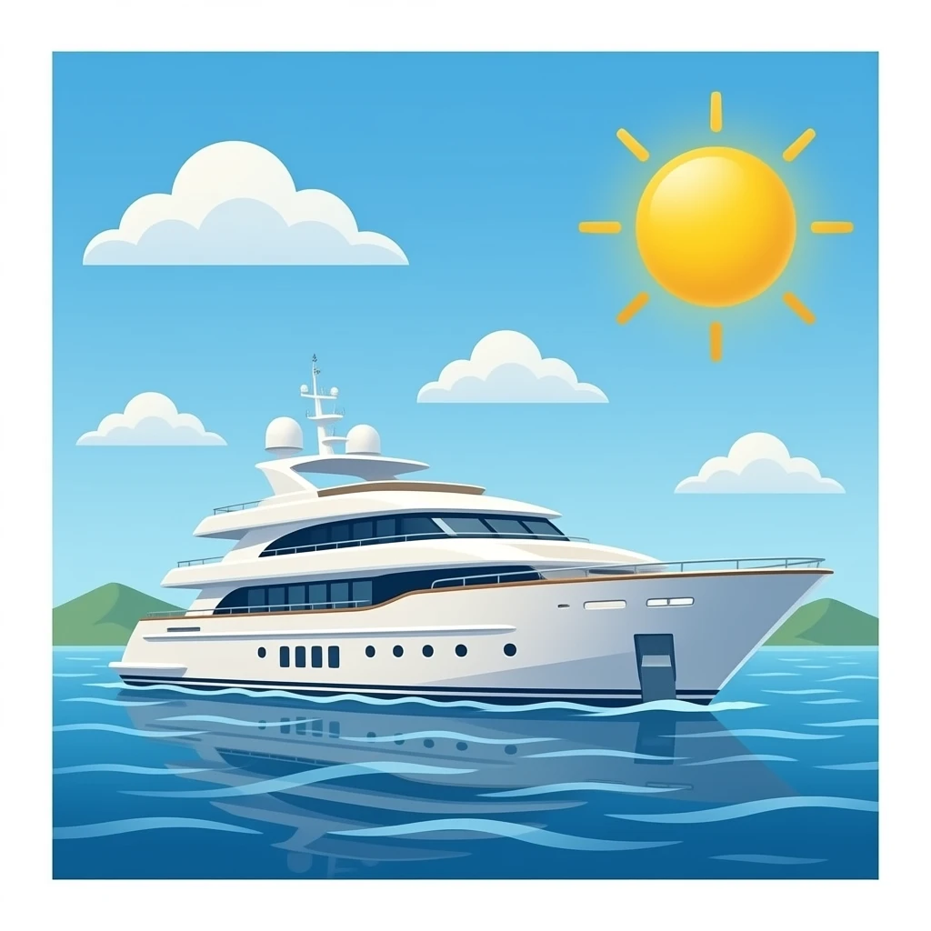 Giga yacht in sea emoji