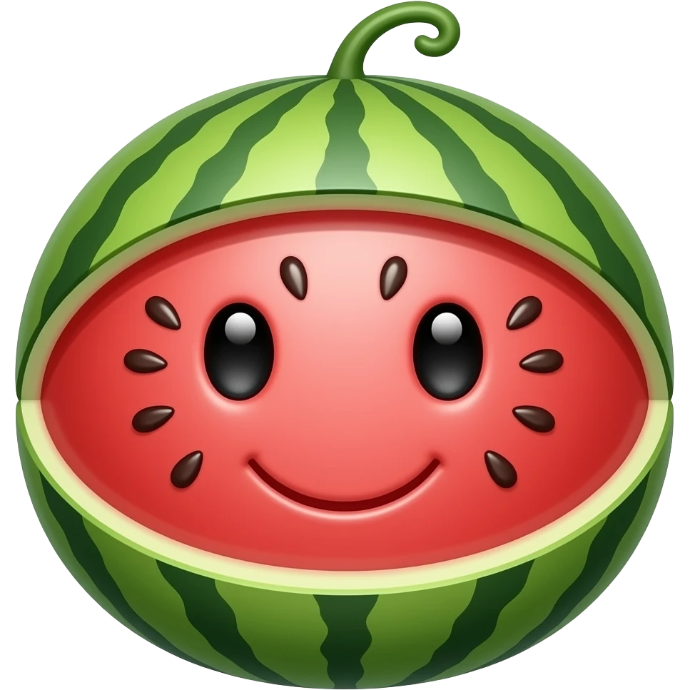 Preppy watermelon with a face emoji