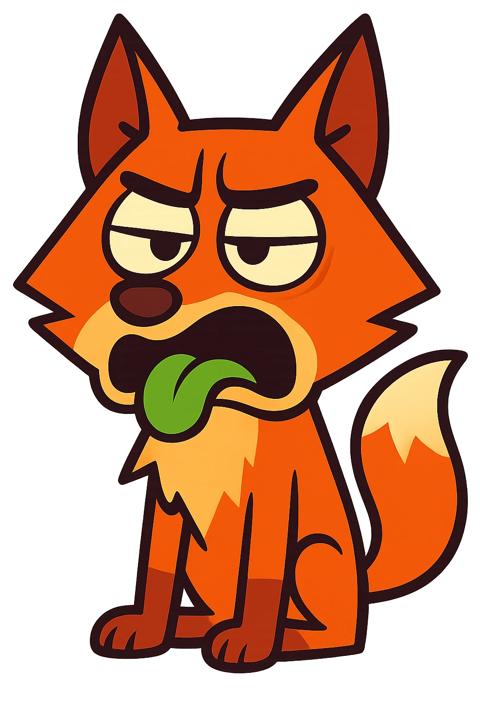 fox with disgusted expression, cartoon style, vibrant colors emoji