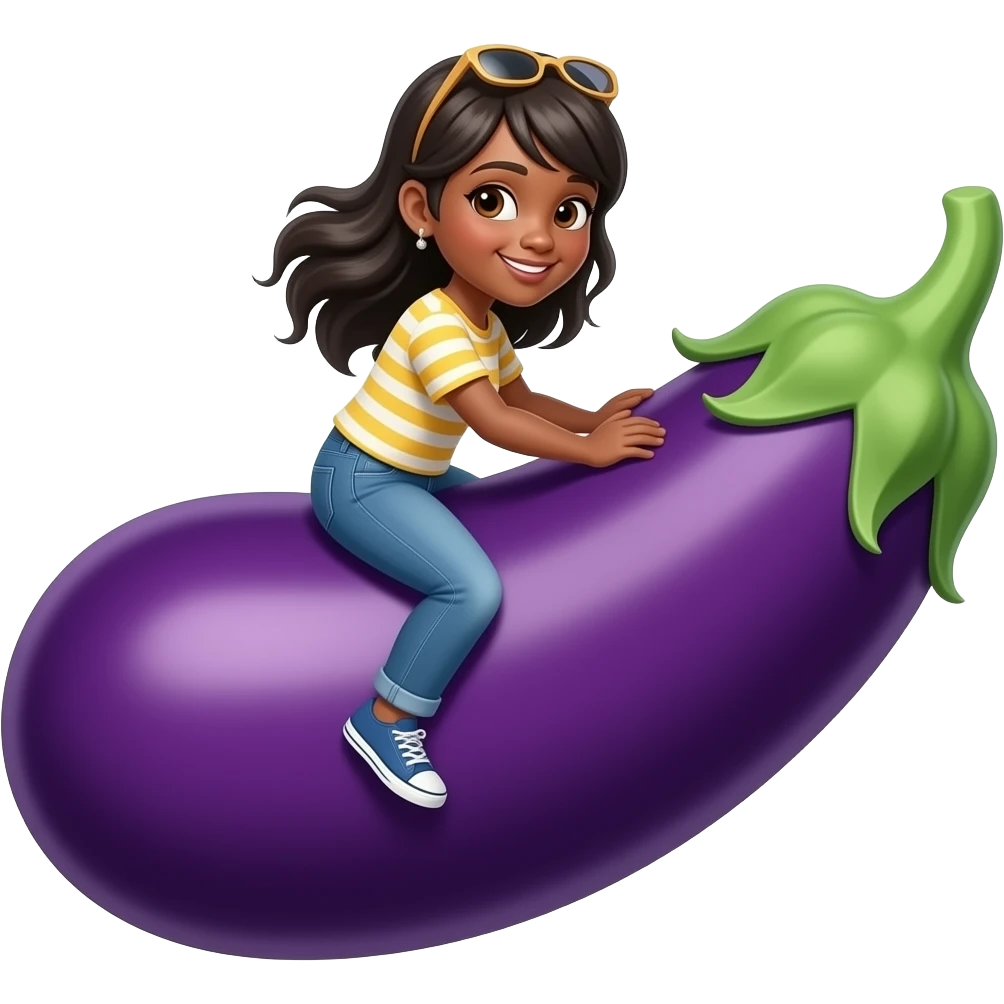 black girl ride egplant emoji