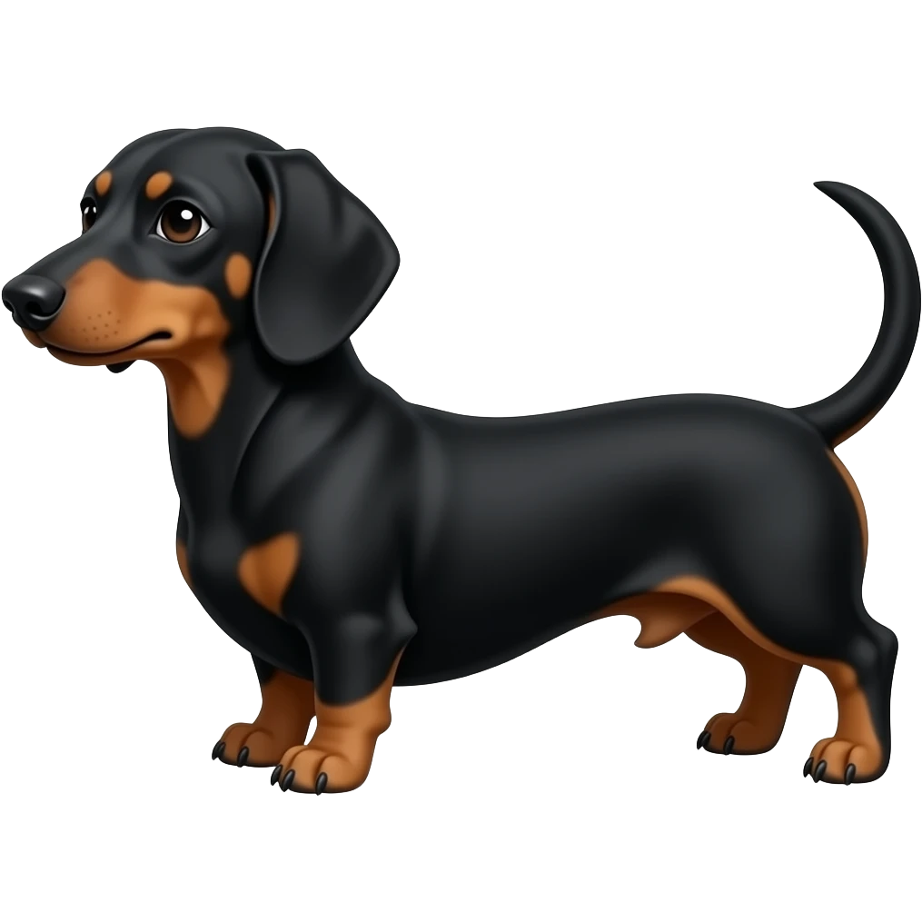 black and tan wiener dog thats extremely longer than usual emoji