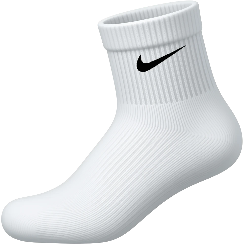 Vacuumed white Nike sock, photo. emoji