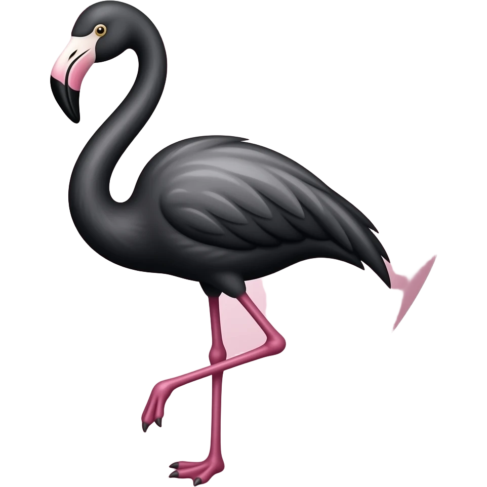 Black flamingo heart emoji