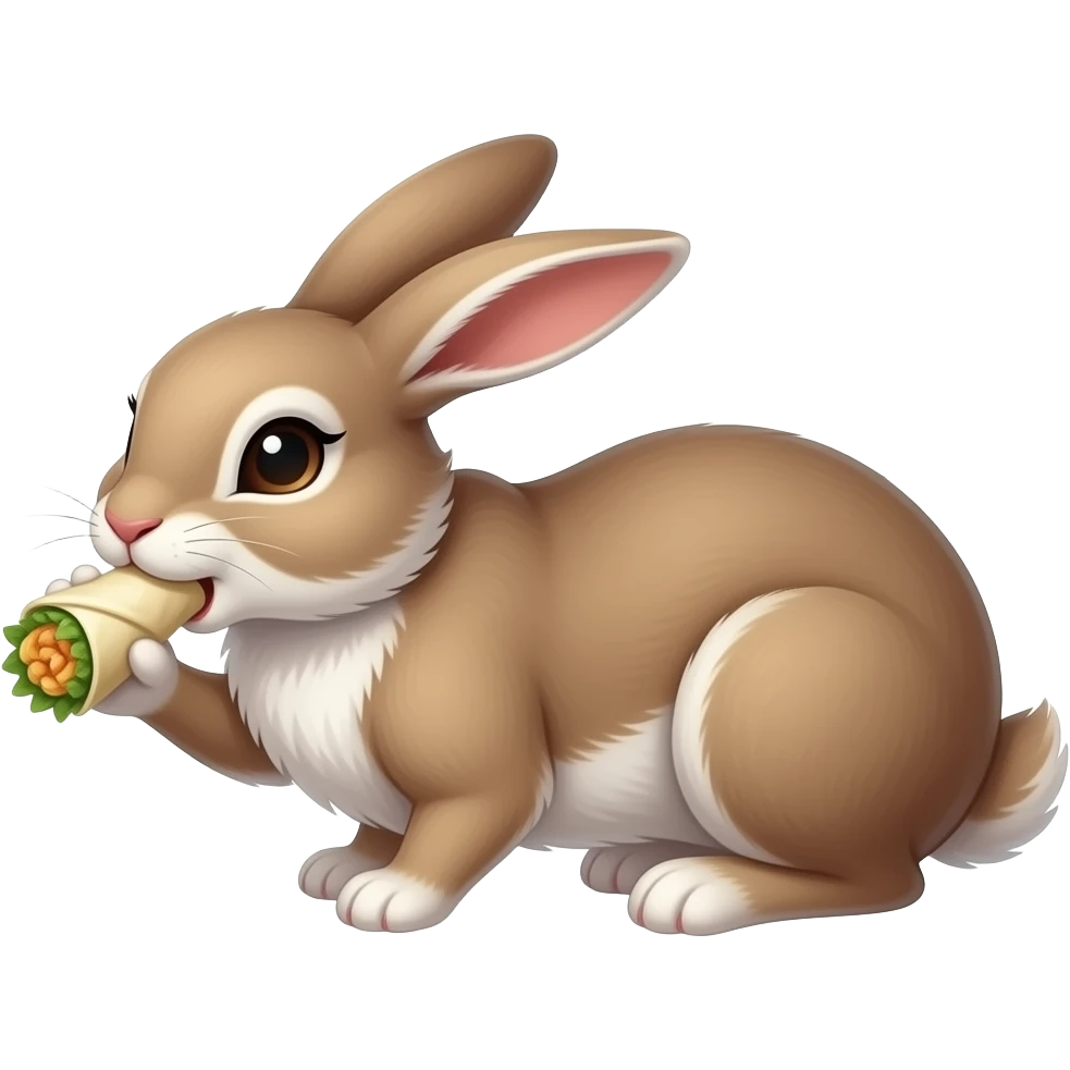 Sultry Bunny eating eggroll emoji