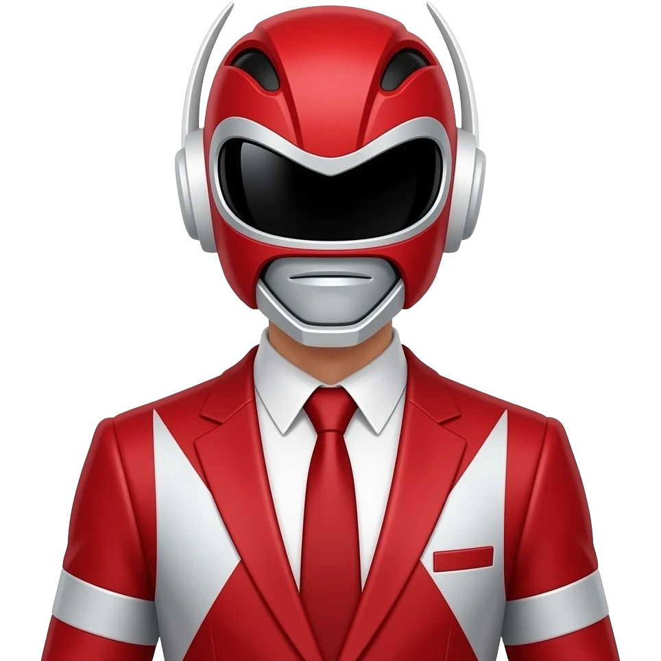 a full suit red hero like power rangers emoji