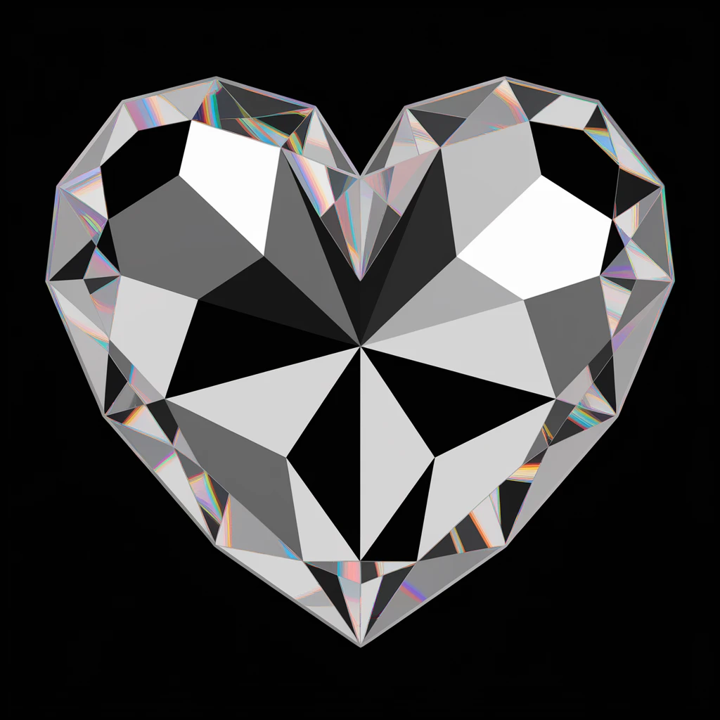 heart with a crystal rainbow effect emoji