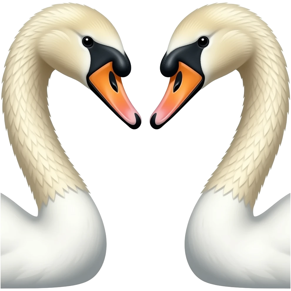 2 swan Head to head all the body there emoji