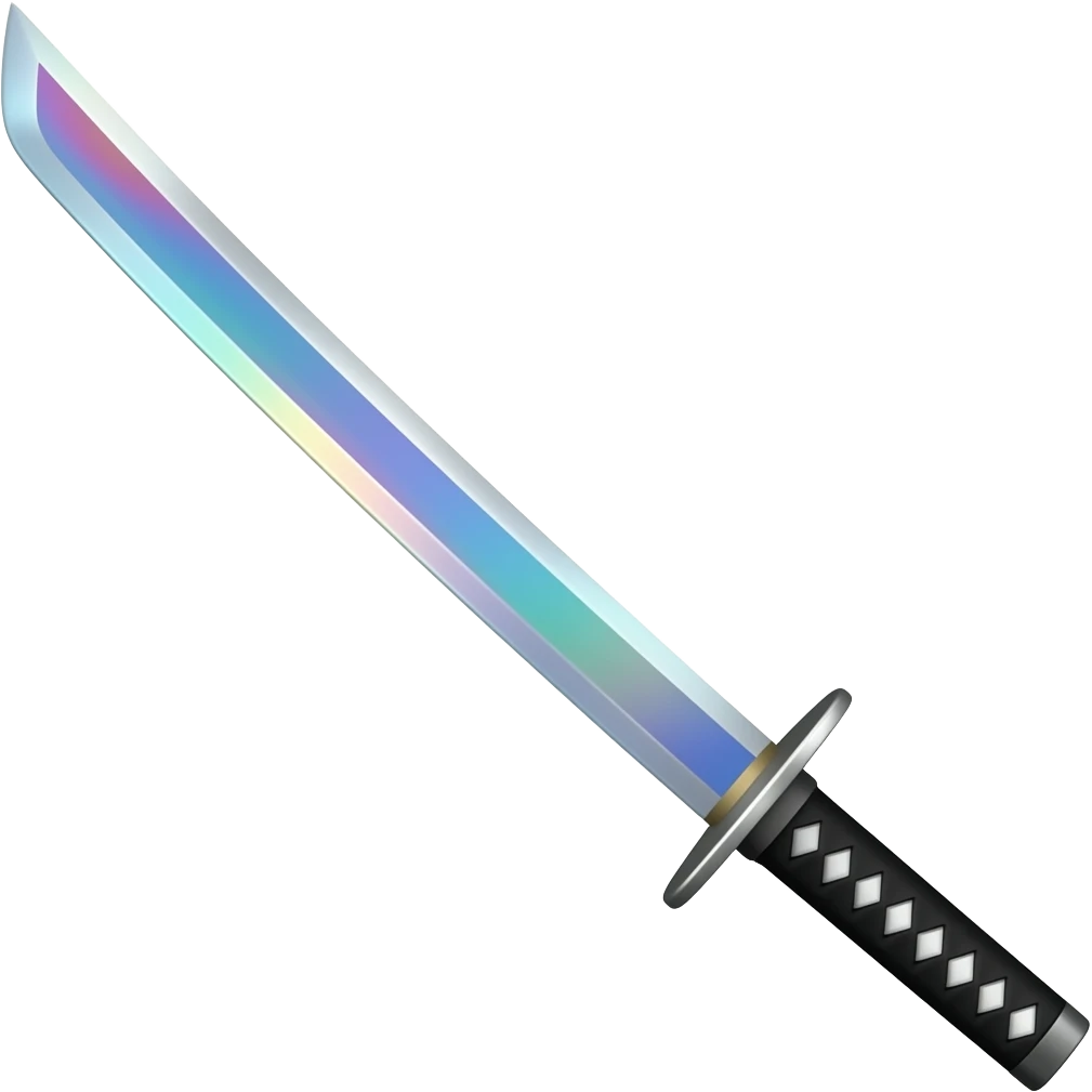 Holographic katana emoji