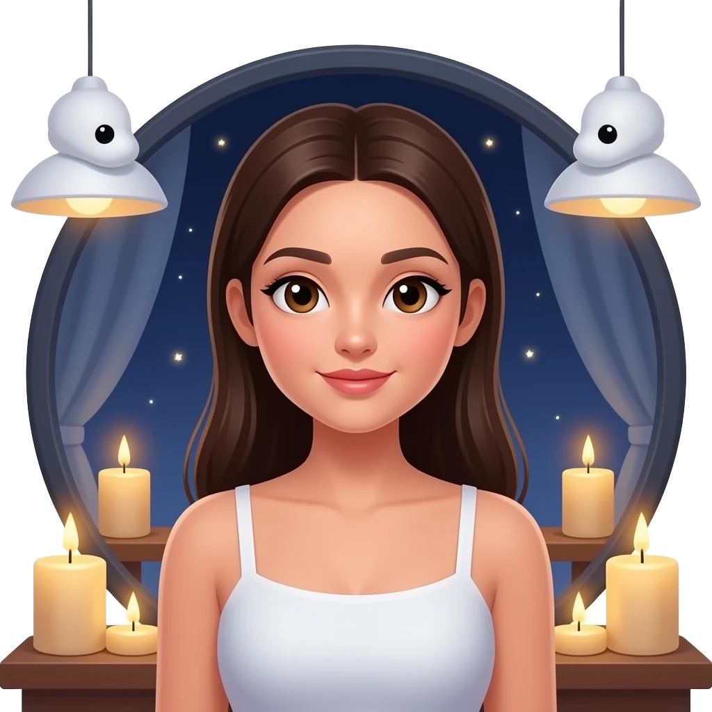 young woman beauty pamper night emoji
