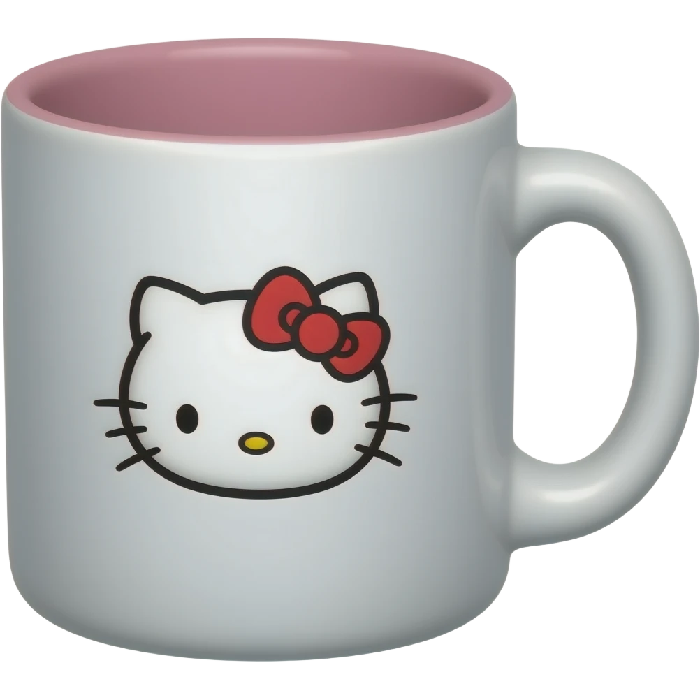 Hello kitty with a mug emoji