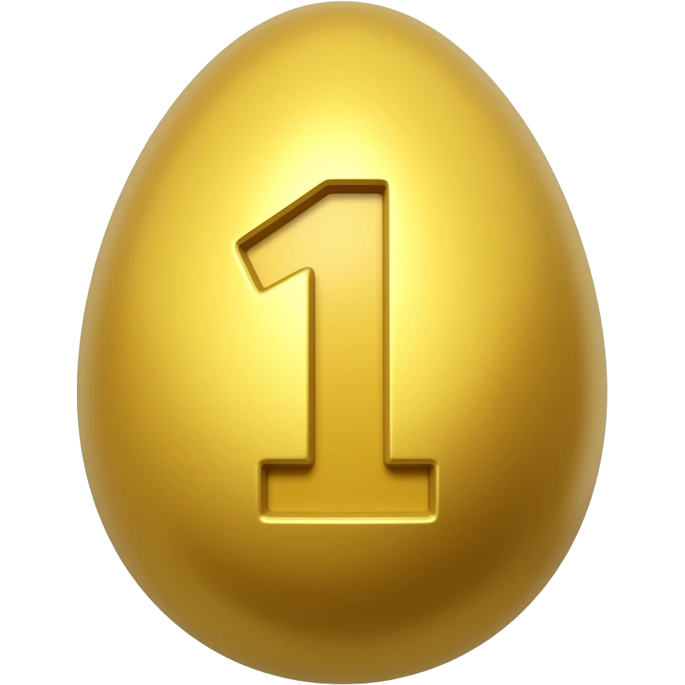 golden egg with number 1 inside emoji