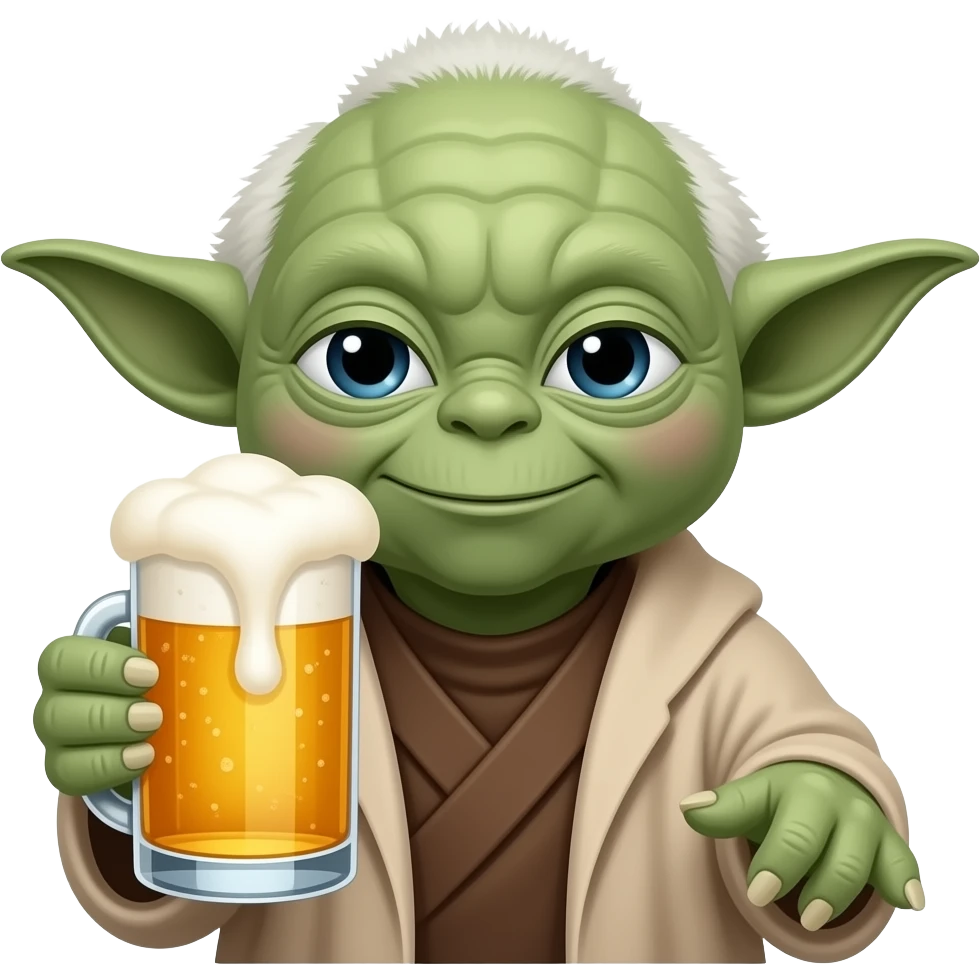 Yoda buvent une biere emoji