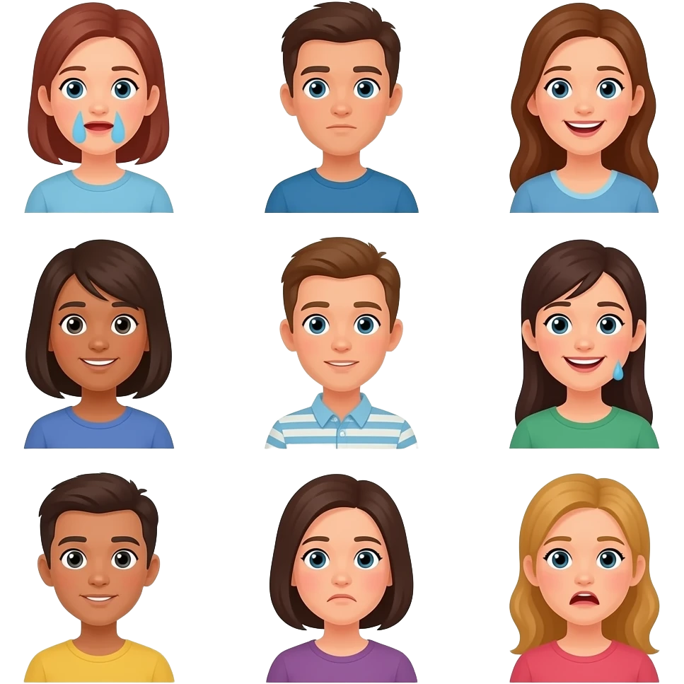 Create this photo deferent feeling emojis emoji