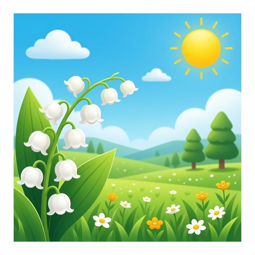 1er mai fête  du muguet, douceur, bonheur emoji