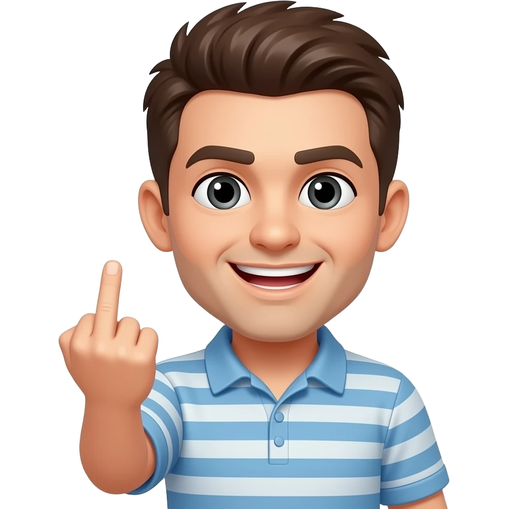 Mad face with middle finger emoji