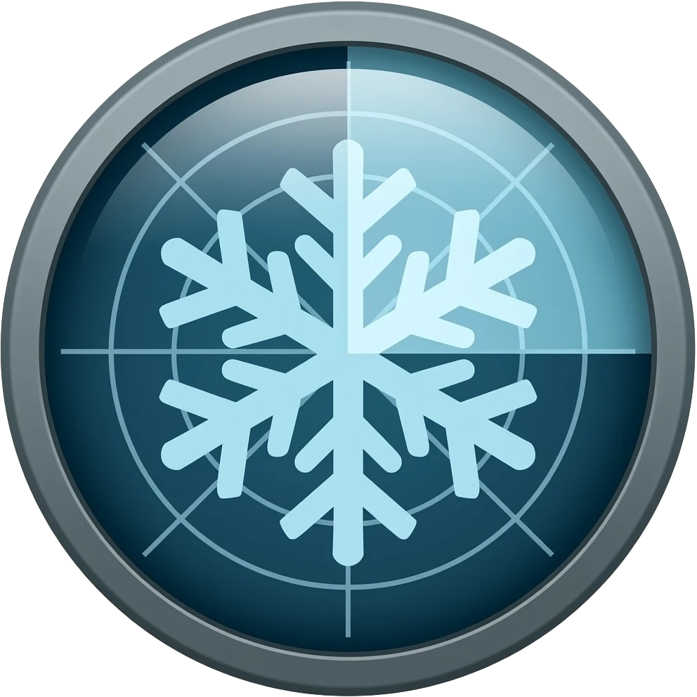 雷达显示屏上一片雪花 emoji