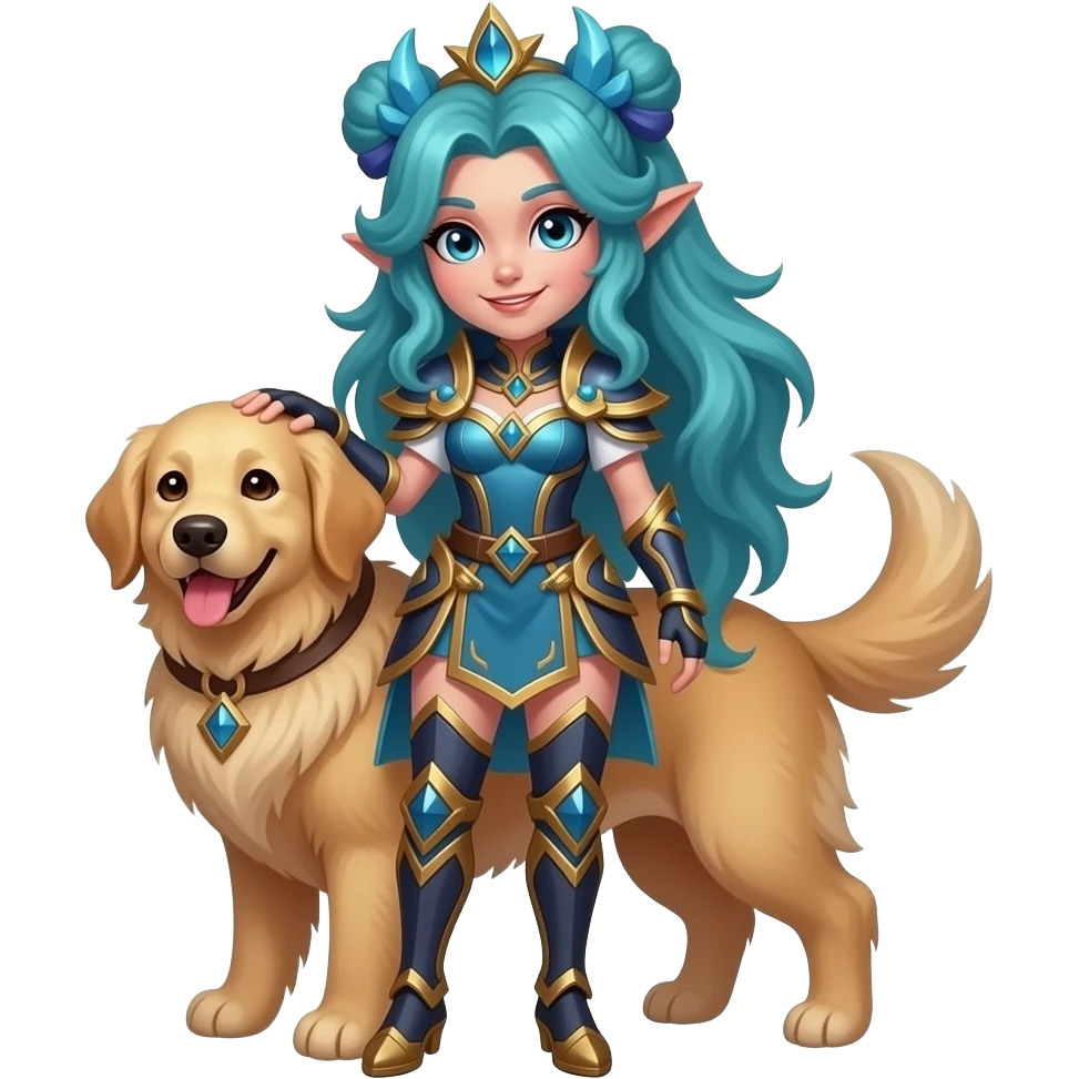 롤 캐릭터 이렐리야와 강아지 합성 emoji