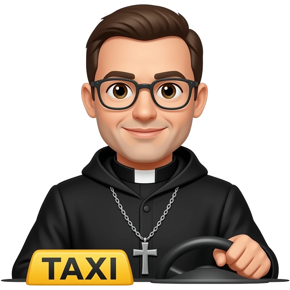 The priest as a taxist emoji