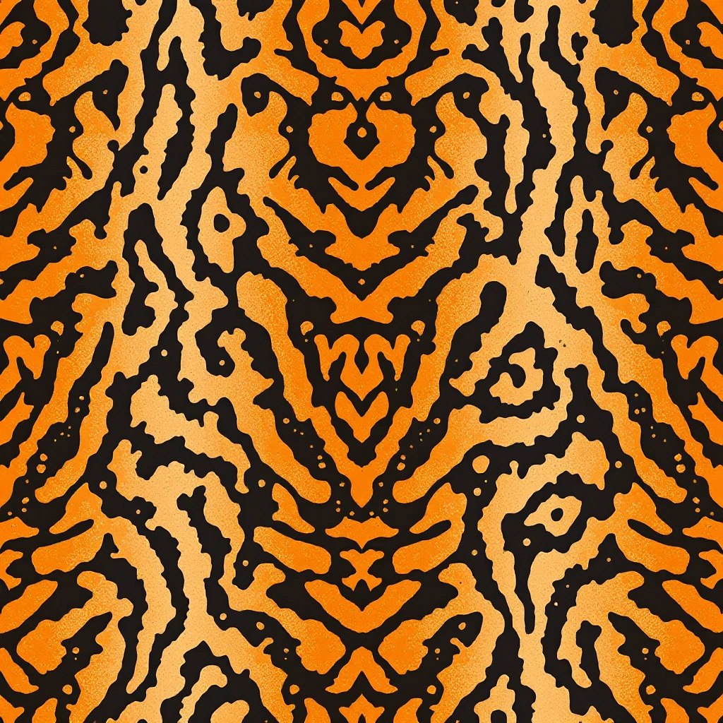 tiger print pattern in autumn colors, orange brown beige palette, abstract seamless texture, bold stylish background emoji
