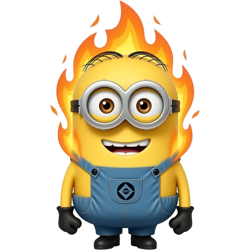 minion on fire emoji