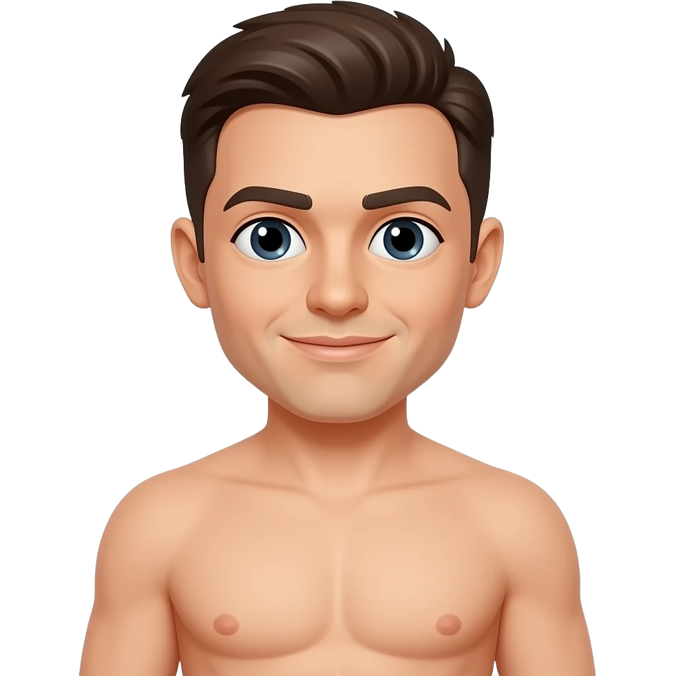 Naked man with genitals emoji