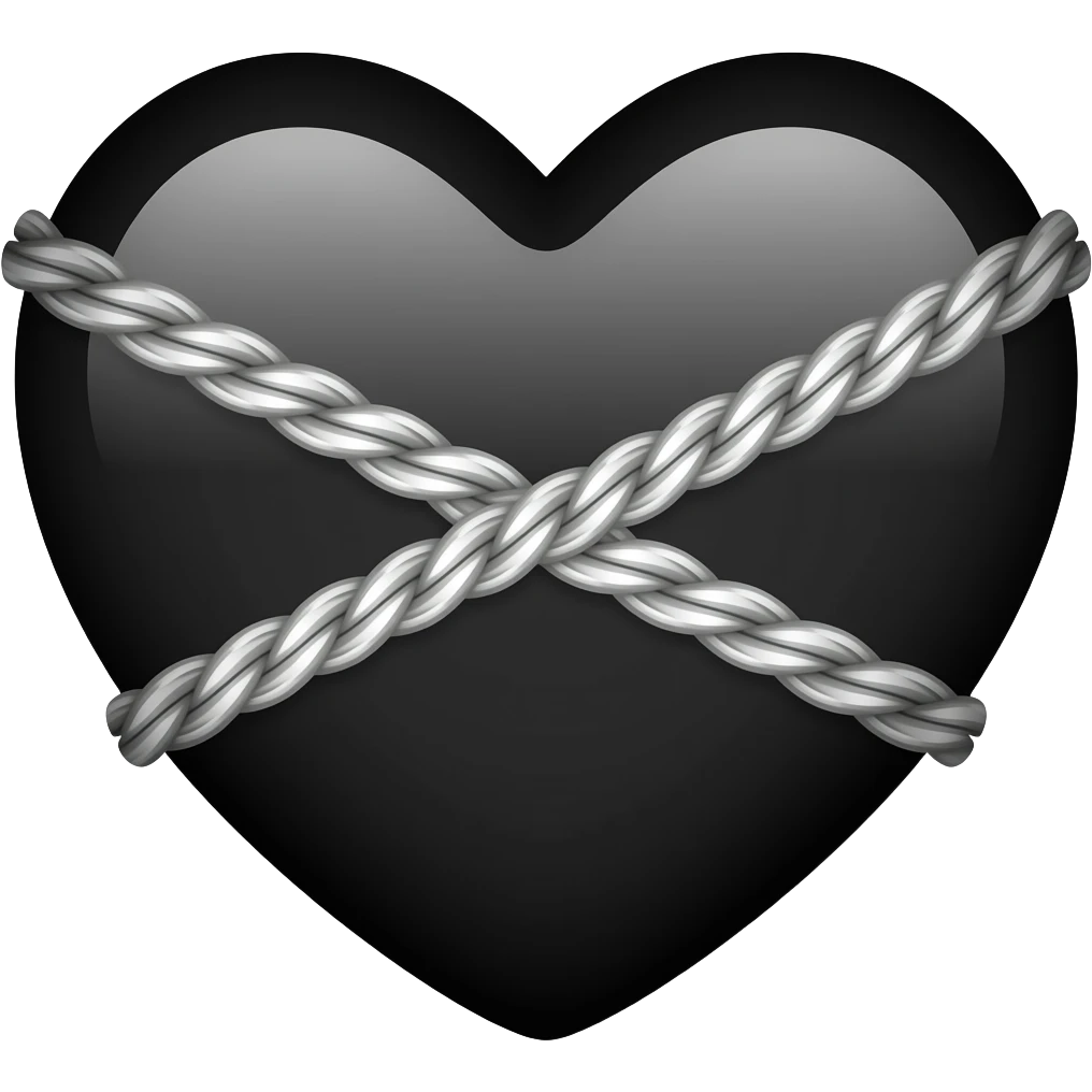 Bondage black heart emoji