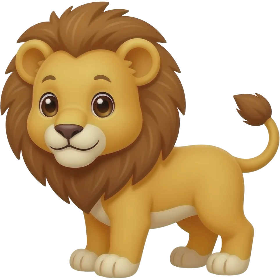 Cartoon lion cub with no hair emoji