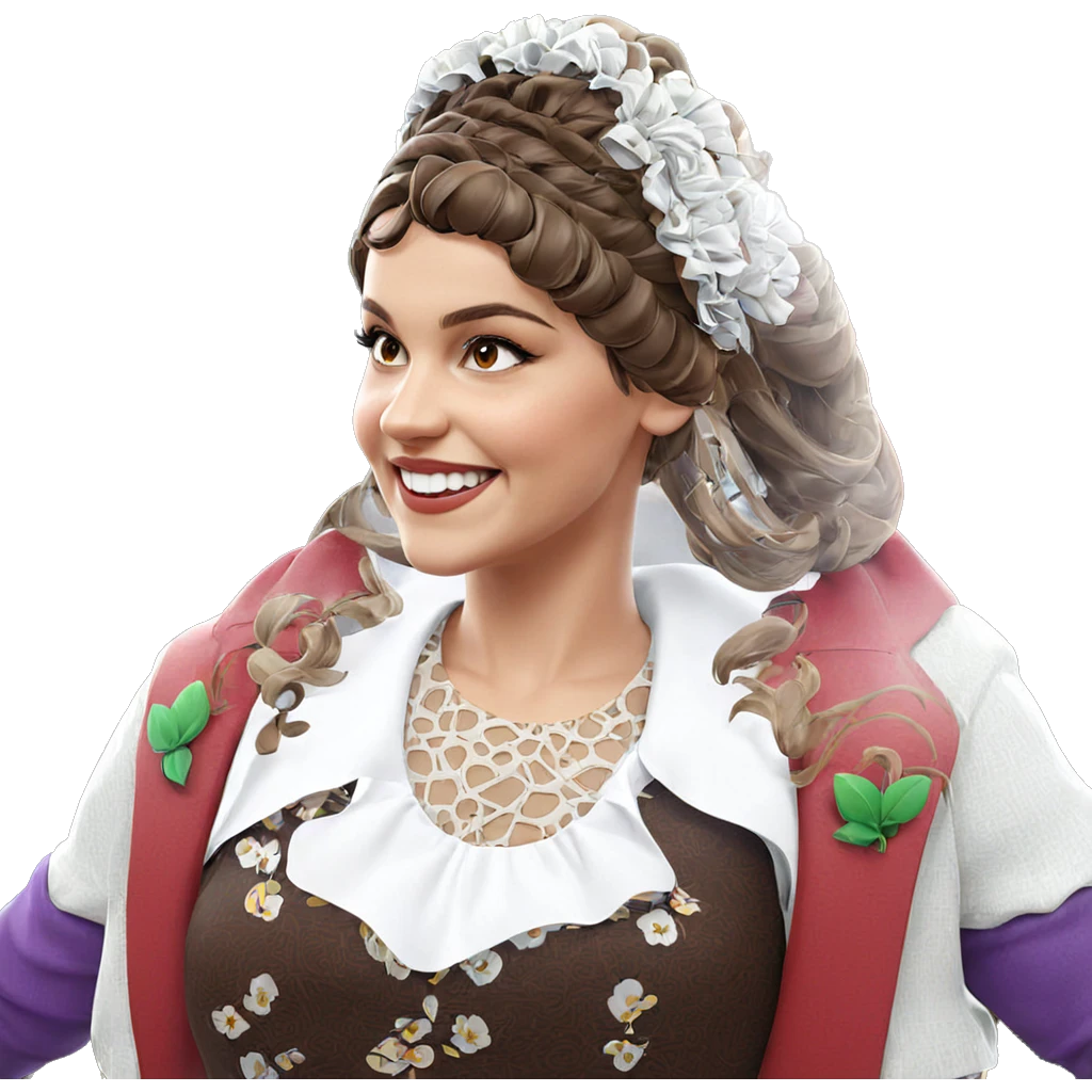 smiling girl in brown dress emoji