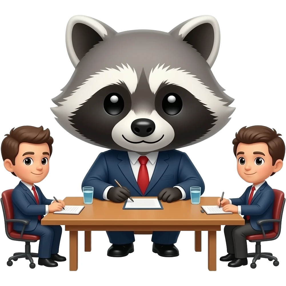 Head of A Raccoon meeting emoji