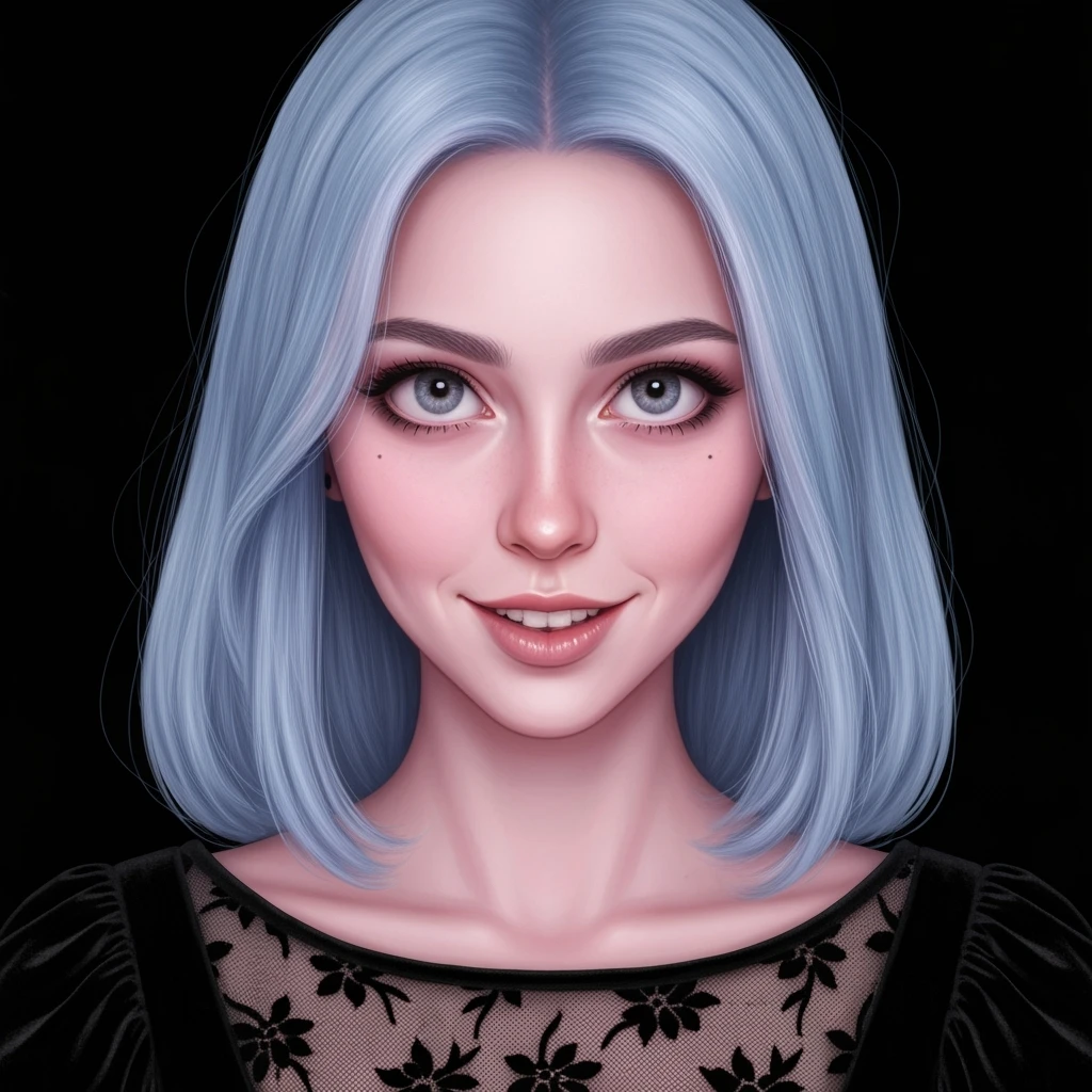 pastel horror profile picture, cute, expressive, minimal, black color palette, variation 4 emoji