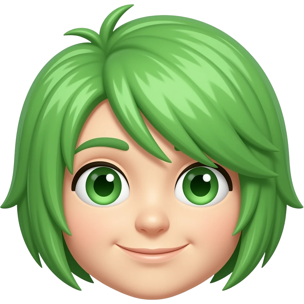 green hairs emoji