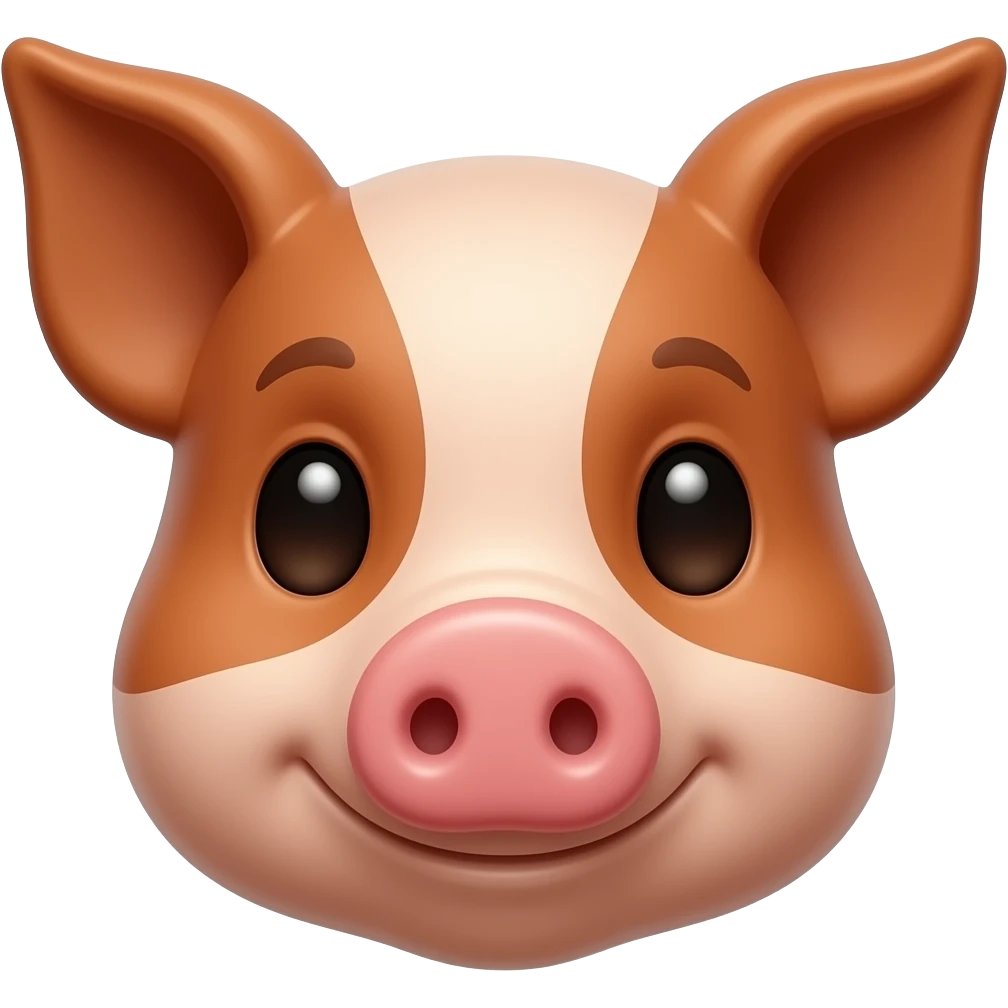 brown pig baby front view close up emoji