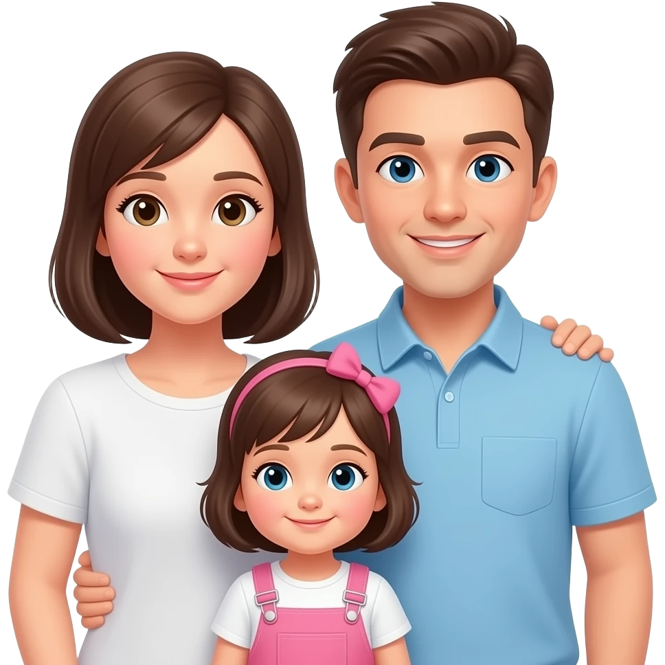 parents with 3 kids, two older boys and a baby girl emoji