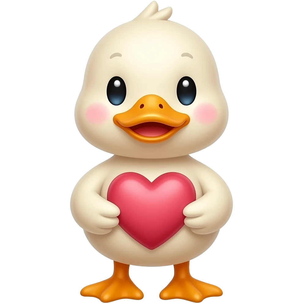Big heart little duck emoji