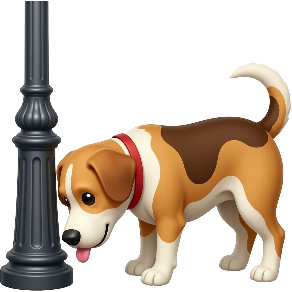dog pee-ing against lamppost emoji