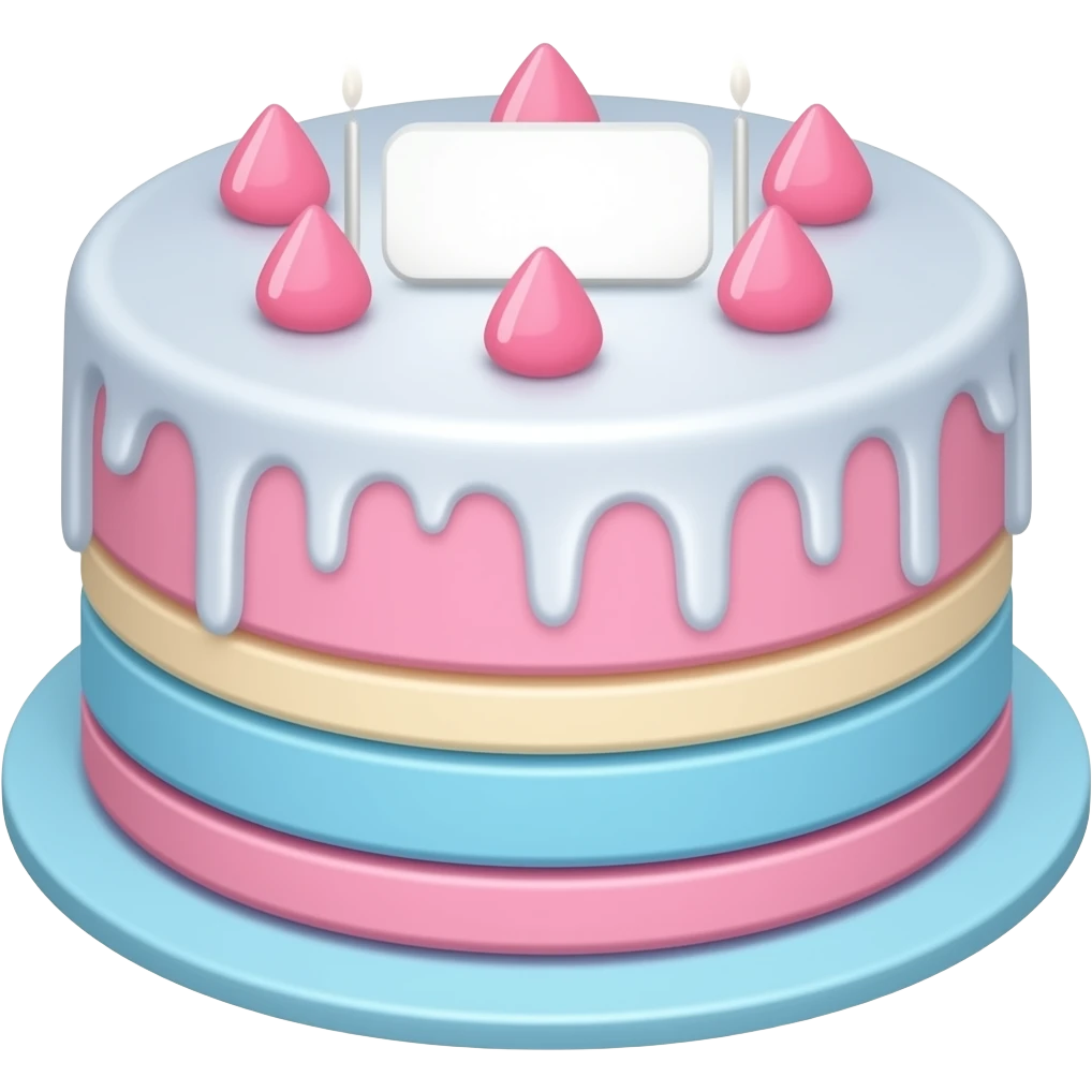 Pink and blue cake emoji