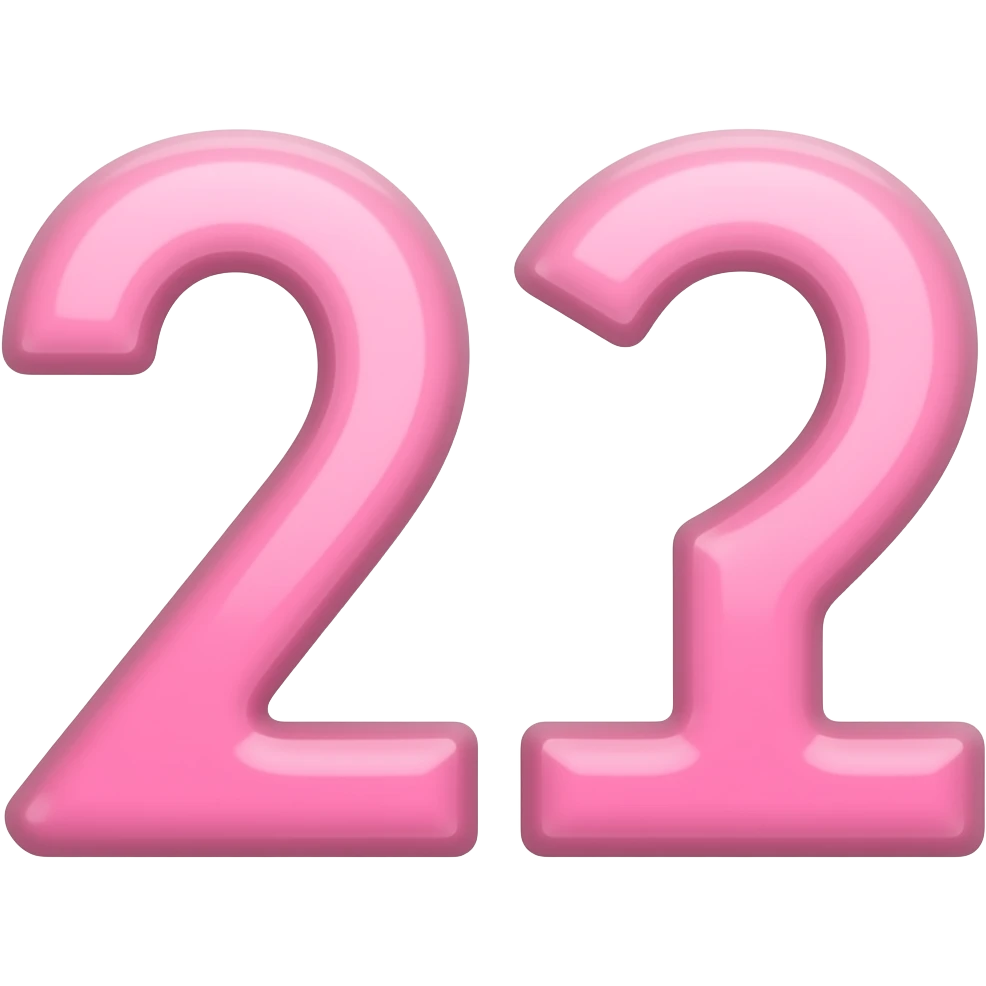TWENTY ONE WRITTEN OUT PINK emoji