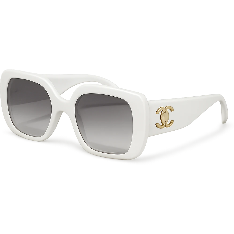 white designer sunglasses, no background emoji
