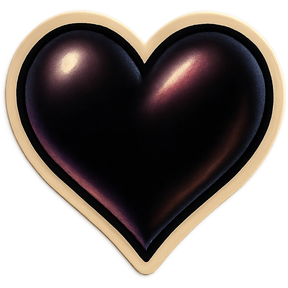 retro sticker style black heart, fun and vibrant emoji