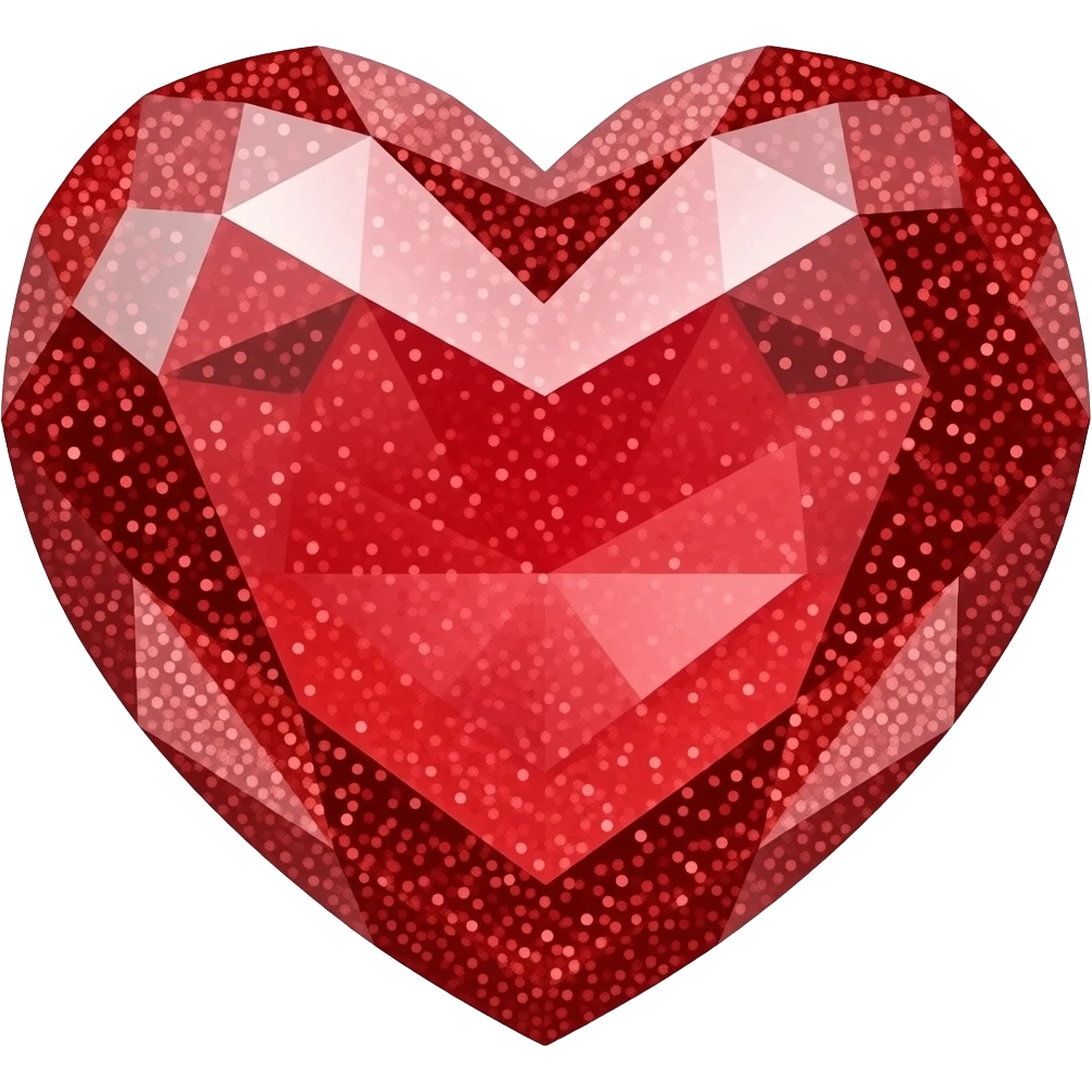 red detailed glitter crystal heart emoji