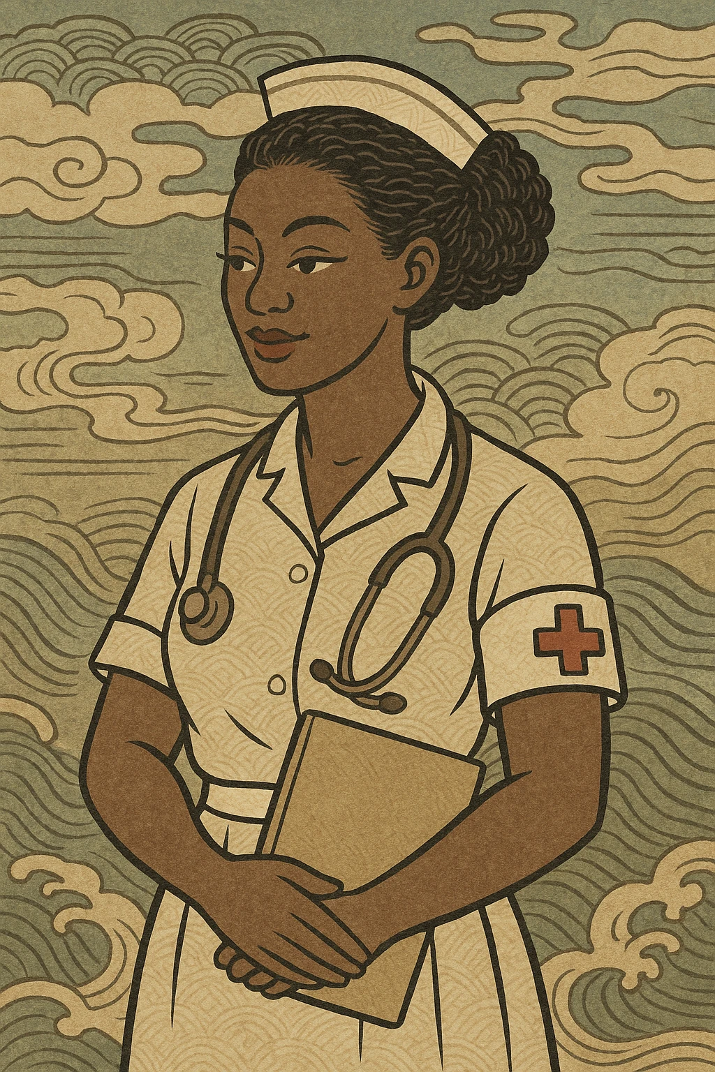 a black female nurse emoji