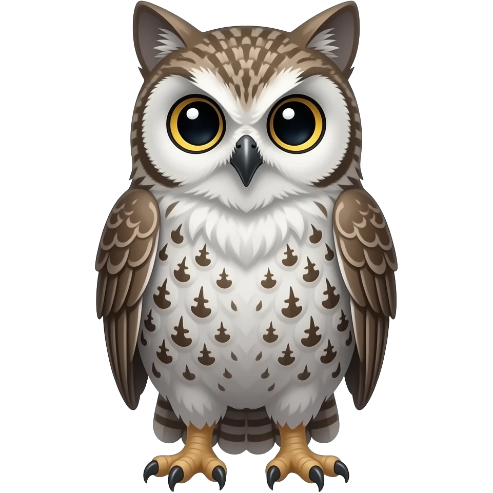 Существо с головой кота и телом совы emoji