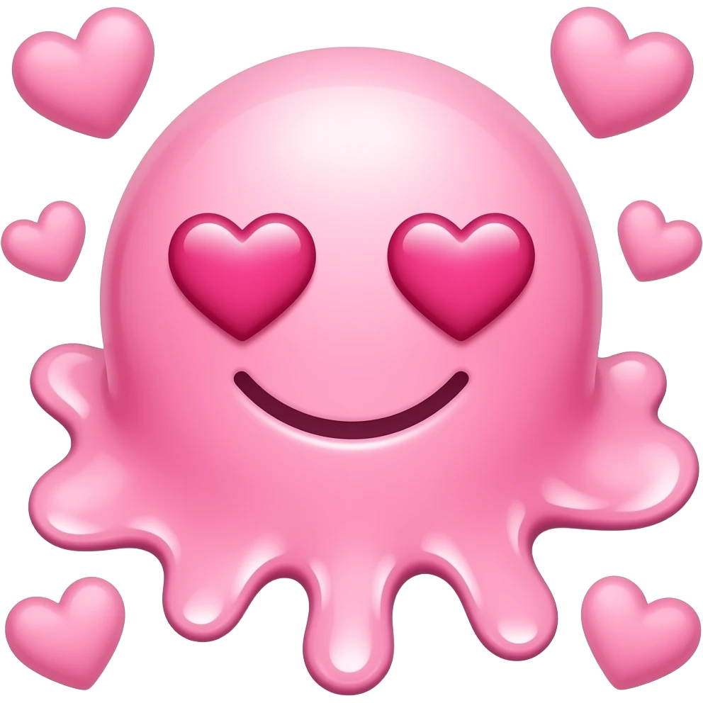 melting emoji with heart eyes and small hearts around it emoji
