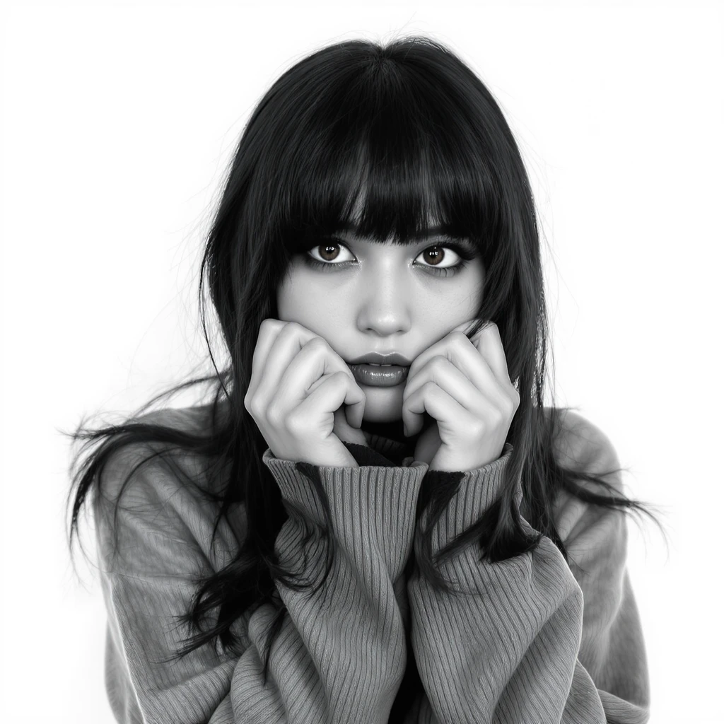 emo heart, black and white dslr photography style emoji
