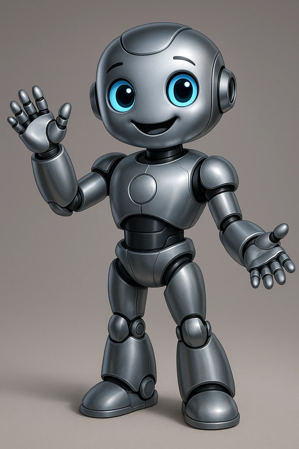 robot with a friendly face, metallic and sleek design emoji