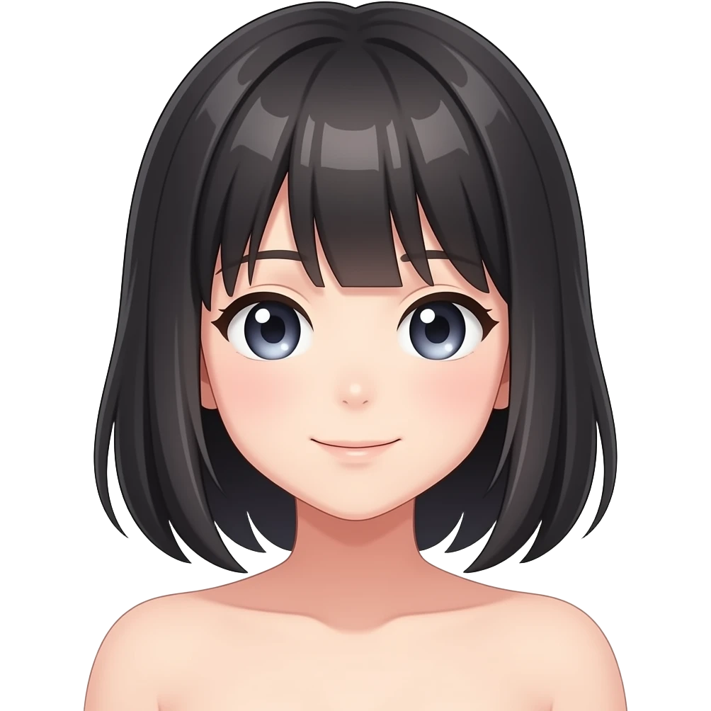 Anime girl without clothes emoji