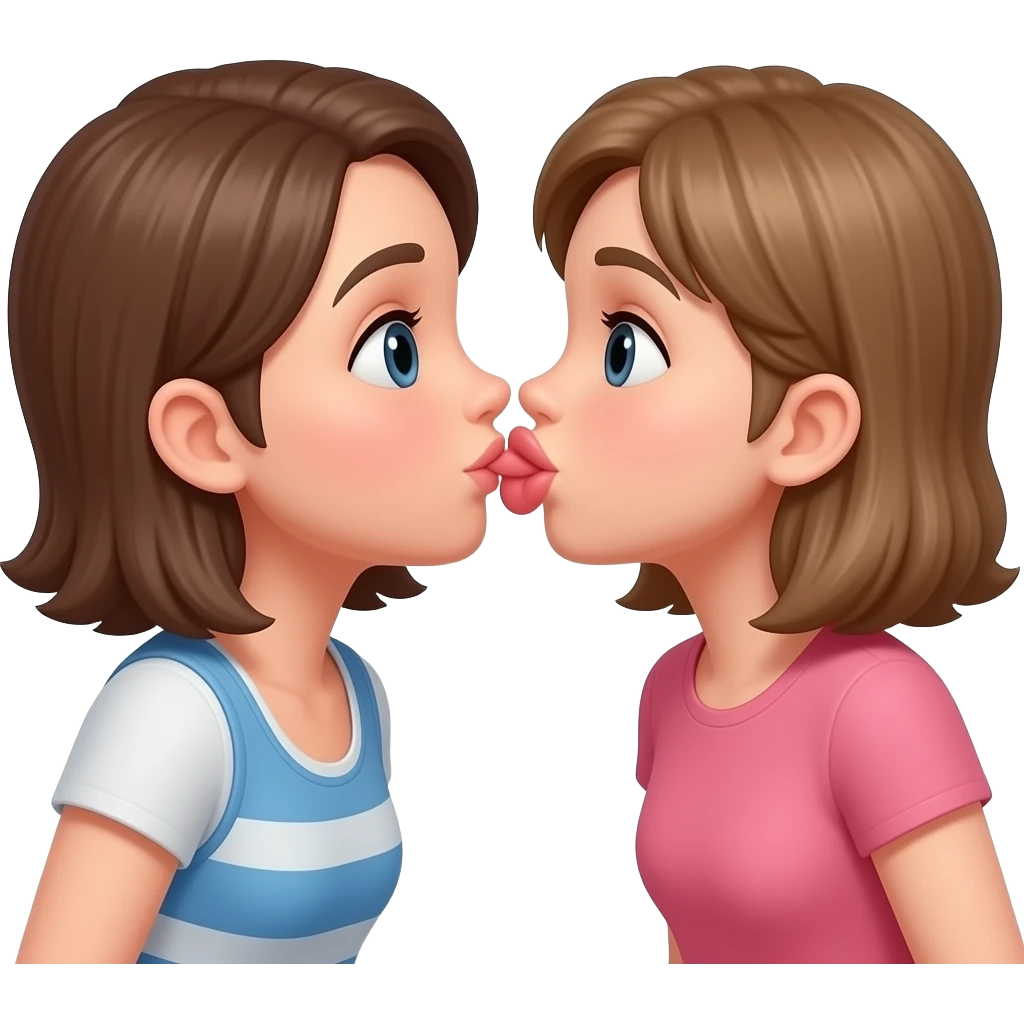 A girl kissing another girls pussy emoji